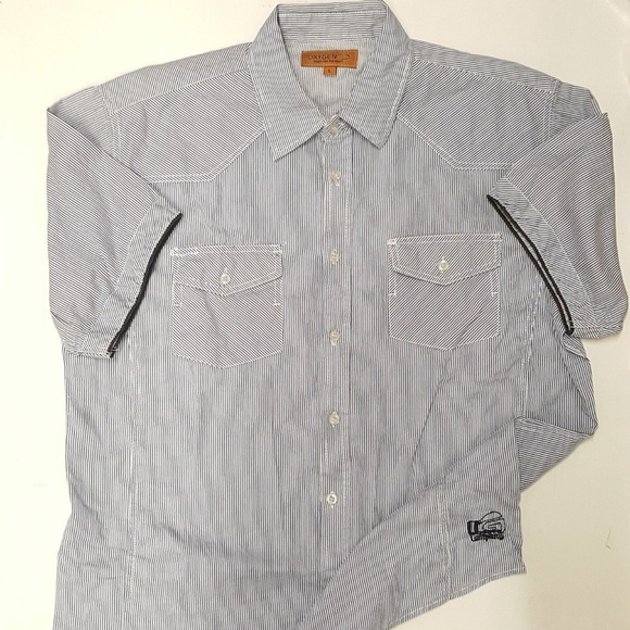 Oxygen Fight for the Right, Button up blue Shirt - Picture 1 of 8
